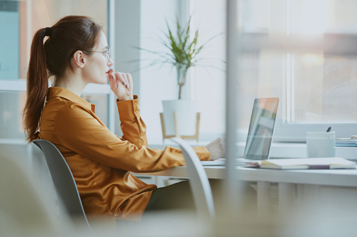woman working with laptop
